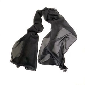 New Black Shimmer Fabric Scarf Chiffon long Scarf Black Neck Scarf for Women
